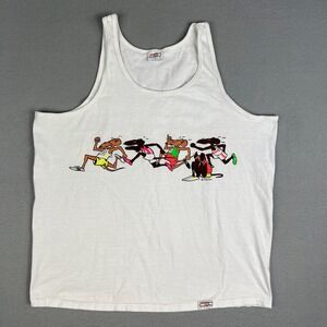 VTG Crazy Shirts Rat Race Tank Top Fits Large Sleeveless 80s 90s Wrap Hawaii USA